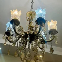 لوستر ۶ شعله اصل  با لاله خارجی