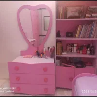 سرویس خواب کامل تک نفره دخترانه صورتی
