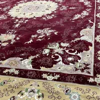 فرش ماشینی ۱۲ متری کرم قرمز