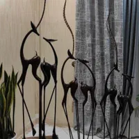 مجسمه غزال و لک لک چوبی کار دست|مجسمه، تندیس، ماکت|قرچک, شهرک طلائیه|دیوار