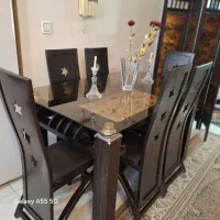 میز ناهار خوری ۶ نفره  ومیز جلو مبلی با ۴ عددعسلی