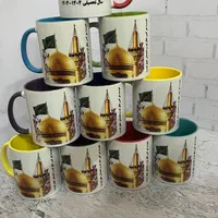 چاپ لیوان سرامیکی دسته ساده داخل رنگی