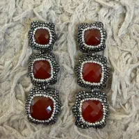 گوشواره لومیر نقره سنگ عقیق|جواهرات|تهران, شهرک نفت|دیوار