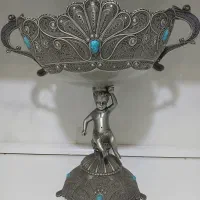 دو عدد میوه خوری و آجیل خوری سیلور طرح فرشته