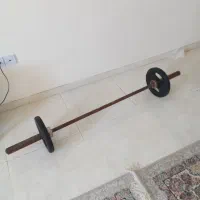 یک عدد میل هالتر و یک جفت وزنه ۱۰ کیلویی