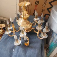 2 عدد لوستر برنجی بزرگ 15 شاخه