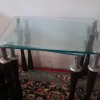 دو عدد میز عسلی شیشه ای تمیز