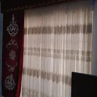 ۲ عدد پرده با راف و کتیبه و زیر پرده ای کاملا سالم|پرده، رانر، رومیزی|قائم‌شهر, |دیوار