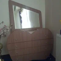 سرویس کمد ودراور وتخت نوجوان درحدنو تمام چوب|تخت و سرویس خواب|ساوه, |دیوار