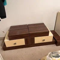 سرویس خواب کامل هایگلاس و ام دی اف قهو ای|تخت و سرویس خواب|تهران, فدک|دیوار