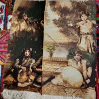 98/64تابلو نوازندگان دستبافت قدیمی رج50 چله ابریشم|تابلو فرش|تبریز, |دیوار