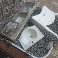 روشویی باسنگ وشیرهای اهرمی وسینک دولگن چپ