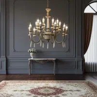 لوستر سنگی ۸ شاخه ( ۱۶ شعله )|لوستر و چراغ آویز|ارومیه, |دیوار