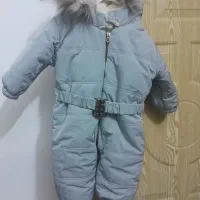 کاپشن سرهمی نوزاد سایز 3 طوسی کاملا نو