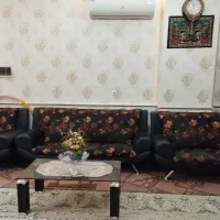 مبل راحتی چرم پایه فلزی هفت نفره