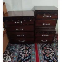 تخت ۲نفره زیبا سالم به علاوه تشک تمیز و۶کشو