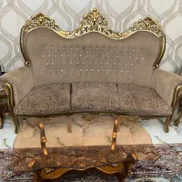مبل سلطنتی ۱۰نفره بامیز عسلی درحد نو