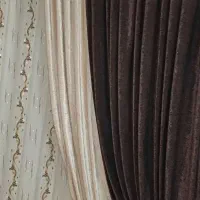 پرده حریر طلا کوب سالم وتمیز