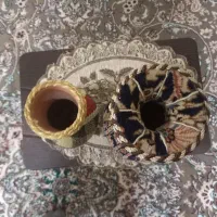 دوعدد گلدان باروکش کرک دستباف ویکی روکش گلیم باف|صنایع دستی و سایر لوازم تزئینی|قم, آذر (نکویی)|دیوار