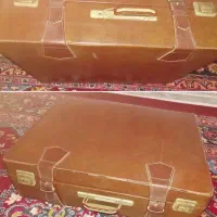 چمدان آنتیک چمدان قدیمی قهوه ای چمدان چرم بزرگ