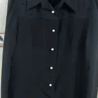 شومیز مشکی آستین حریر