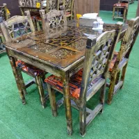 میزصندلی سنتی یخچال صنعتی و تاپینگ چرخ گوشت