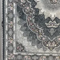 ترنج دار زمینه طوسی نخ خالص|فرش|مشهد, کوشش|دیوار