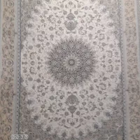 دو تخته فرش ۹ متری ۱۵۰۰  مدل نوژان صدفی حاشیه کرم
