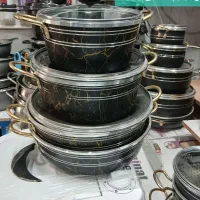 سرویس قابلمه 7 پارچه تفلون نچسب دسته سر خود