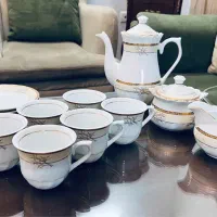 ست چای خوری چینی قوری قندان استکان نعلبکی شکرپاش