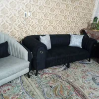 مبل ۹ نفره  رنگ مشکی نقره ای نوی نو|مبلمان خانگی و میز عسلی|تربتحیدریه, بهزیستی|دیوار