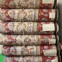 6 تخته 6 متری فرش دستبافت گل ابریشم خطیبی کاشمر