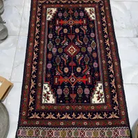 قالیچه دستباف قدیمی گلیم بافی شده|فرش|کاشمر, |دیوار