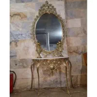 آینه و شمعدان و ساعت برنز