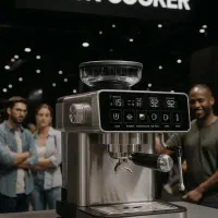 اسپرسو ساز لمسی تمام استیل با ضمانت خردکن سرخ کن