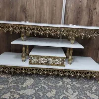 میزتلویزیون برنجی عرض ۱۲۰