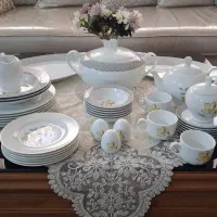 سرویس  چینی ۶ نفره. غذا خوری و چایی خوری زرین|ظروف سرو و پذیرایی|قم, ژاندارمها|دیوار