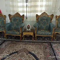 سرویس مبلمان ۹ نفره استیل با جلومبلی و میز عسلی|مبلمان خانگی و میز عسلی|کنگاور, |دیوار