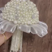 دسته گل مرواریدی عروس، دست ساز و ماندگار|گل مصنوعی|تهران, دهقان|دیوار