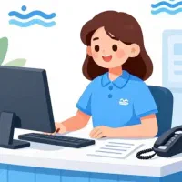 کمک به سرمربی استخر جهت انجام کارهای دفتری