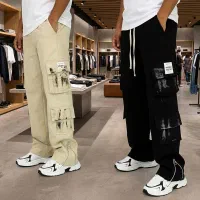 شلوار کارگو شش جیب پایین زیپ مدل sami-کرم ومشکی