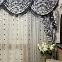 پرده پذیرایی بسیار شیک و نو|پرده، رانر، رومیزی|زرین دشت (همدان), |دیوار