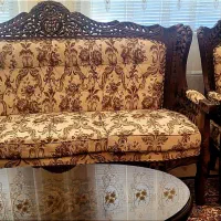 مبل سلطنتی 9نفره منبت دوطرفه آنتیک هنر دست نو|مبلمان خانگی و میز عسلی|اردبیل, |دیوار