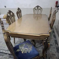 میز ناهار خوری ۶ نفره سالم وتمیز در حد نو|میز و صندلی غذاخوری|زرقان, |دیوار