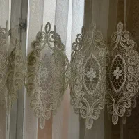پرده توری گلدوزی ترک|پرده، رانر، رومیزی|تهران, جی|دیوار