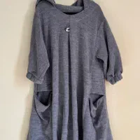 تونیک پشمی اورسایز هودی‌دار