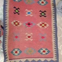 گلیم دستباف زرنیم(یک در نیم)|گلیم، جاجیم، گبه|کرمانشاه, |دیوار