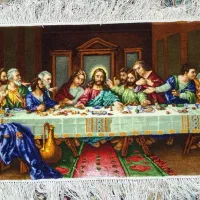 شام آخر دست باف ابریشمی