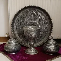 مجموعه مسی قلمزنی امضادار