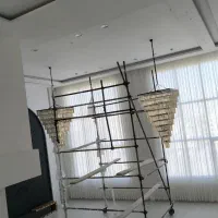 لوستر بزرگ کریستالی دوبلکس هتل لابی باغ تالار|لوستر و چراغ آویز|مشهد, خواجه ربیع|دیوار